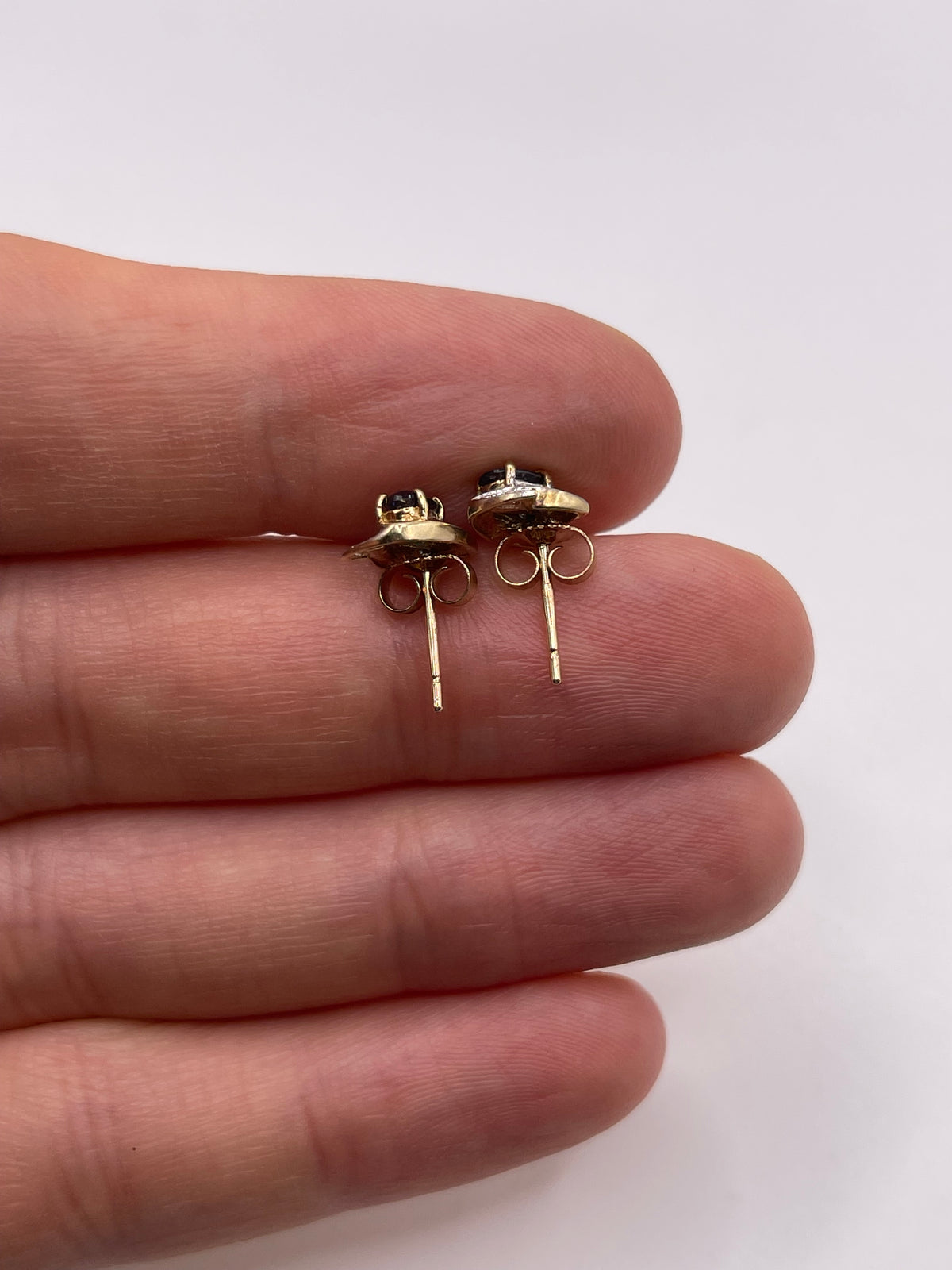 9ct gold sapphire and diamond earrings