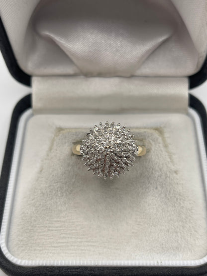 9ct gold diamond cluster ring