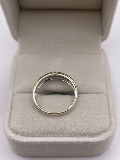 9ct two tone gold diamond ring