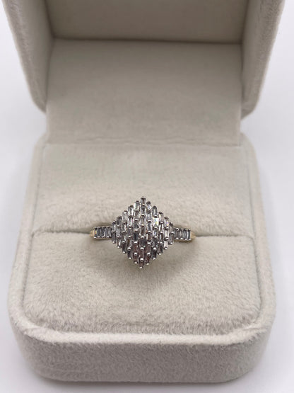 9ct gold diamond cluster ring