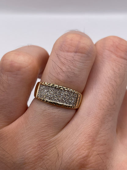 9ct gold diamond cluster ring