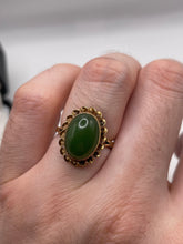 Load image into Gallery viewer, 9ct gold jade ring
