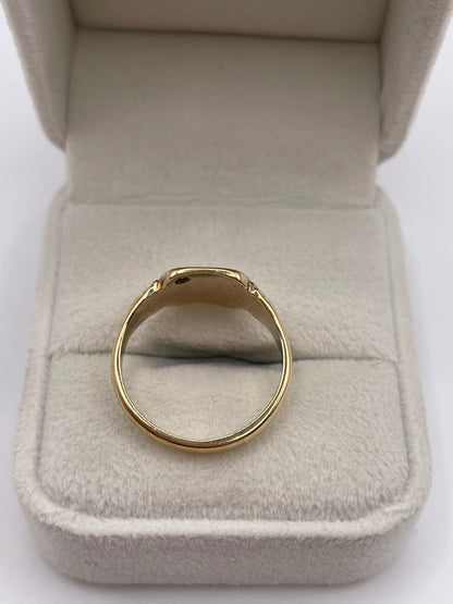 9ct gold diamond signet ring