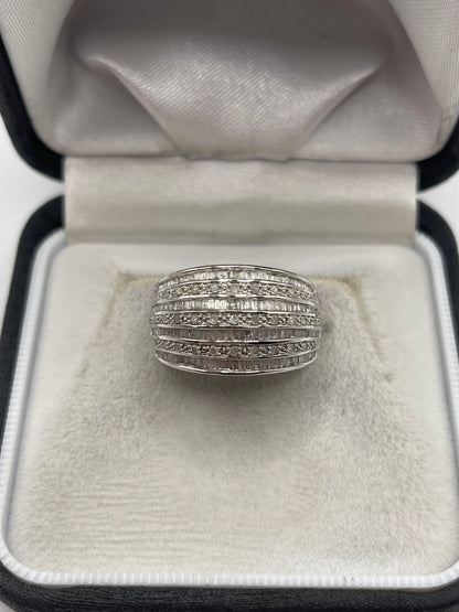9ct white gold diamond cluster ring
