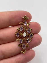 Load image into Gallery viewer, 9ct gold amethyst and opal pendant
