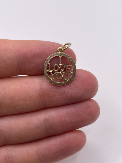 9ct gold I love you pendant