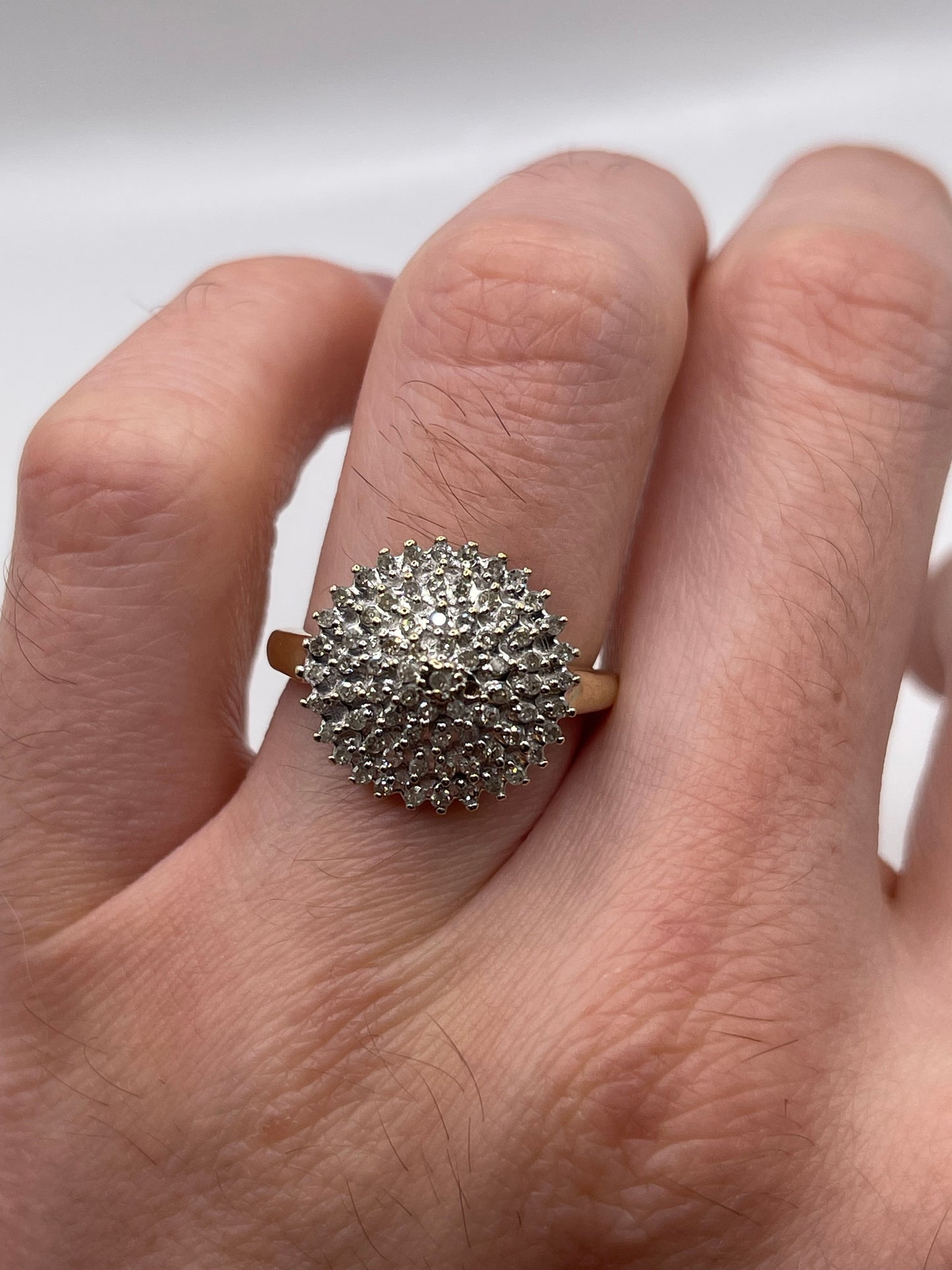 9ct gold diamond cluster ring