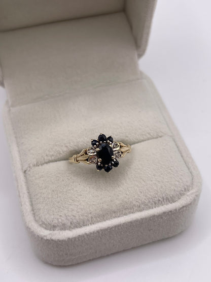 9ct gold sapphire and diamond ring