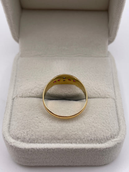Antique 18ct gold ruby and diamond ring