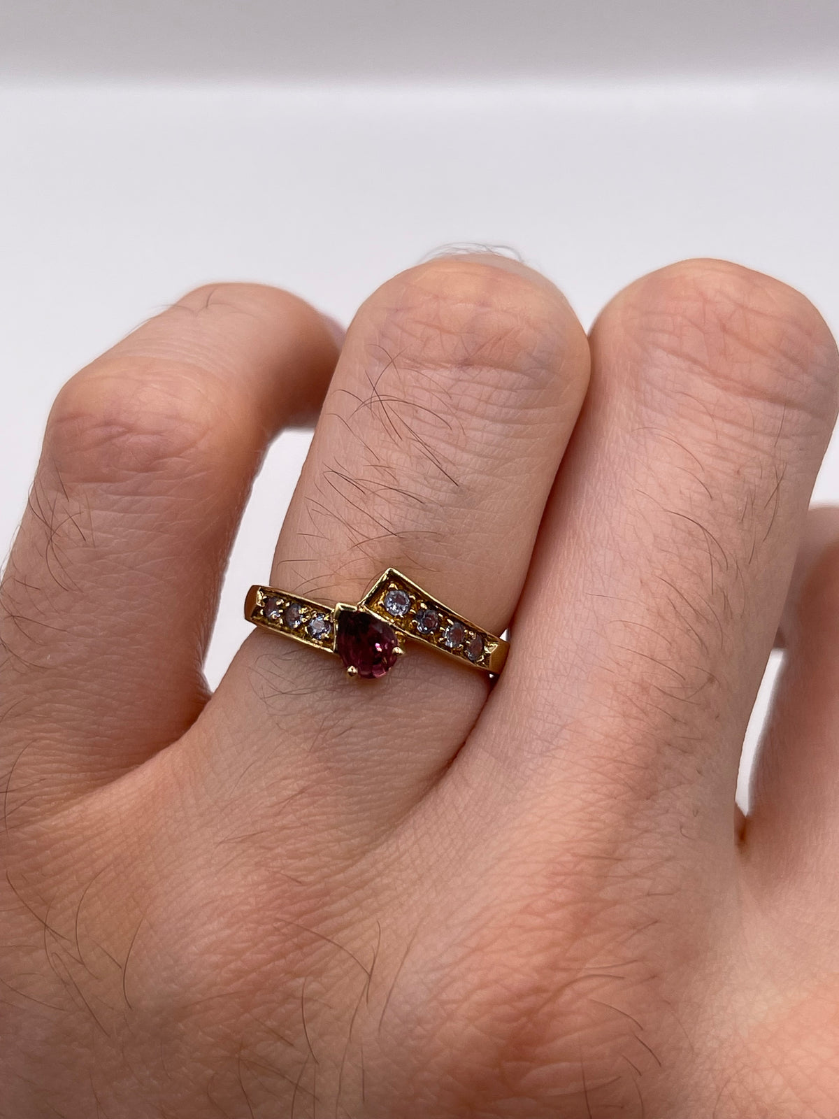9ct gold tourmaline and tanzanite ring