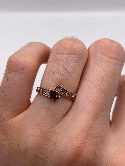 9ct gold tourmaline and tanzanite ring