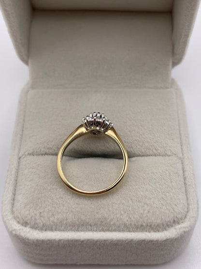 9ct gold garnet and diamond ring