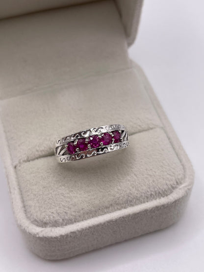 9ct white gold ruby ring