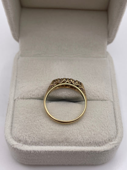 9ct gold sapphire and diamond ring