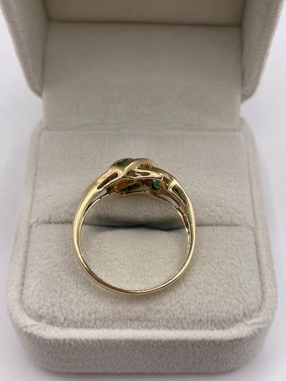 9ct gold emerald cluster ring