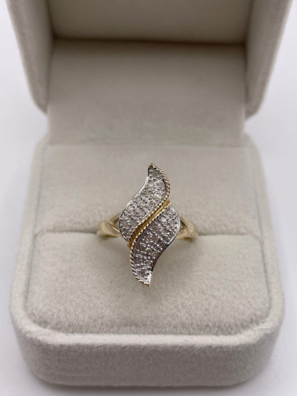 9ct gold diamond cluster ring