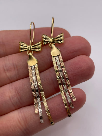 18ct gold bow earrings