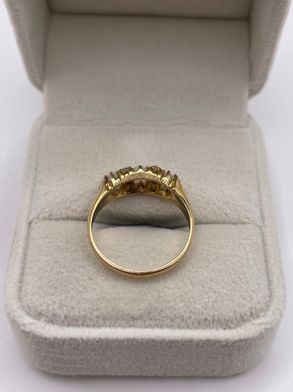 Antique 18ct gold opal and diamond ring