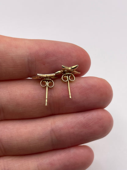 9ct gold cz star earrings