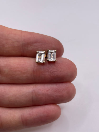 9ct gold pale morganite earrings