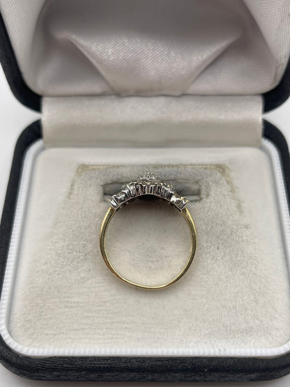 9ct gold diamond cluster ring