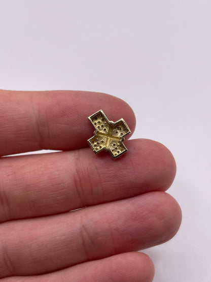 9ct gold diamond cross pendant