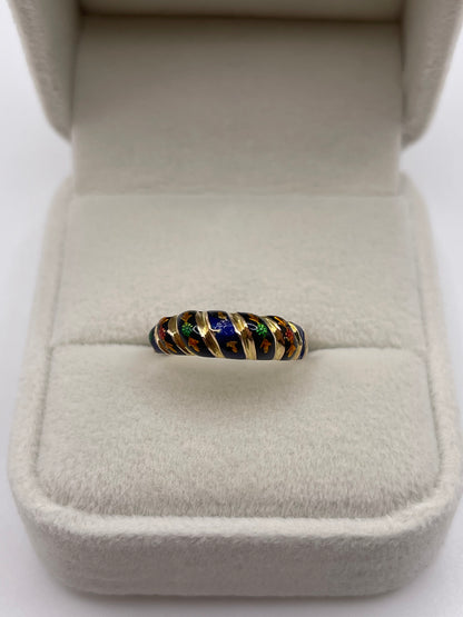 18ct gold enamel ring