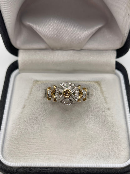 9ct gold diamond cluster ring