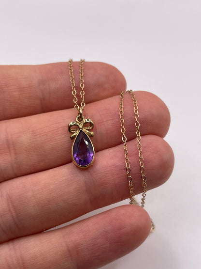 9ct gold amethyst necklace