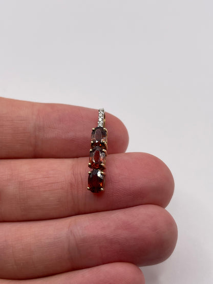 9ct gold tourmaline and zircon pendant