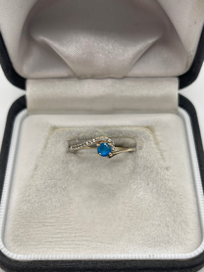 9ct gold apatite and zircon ring