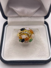 Load image into Gallery viewer, 18ct gold jade and diamond ring
