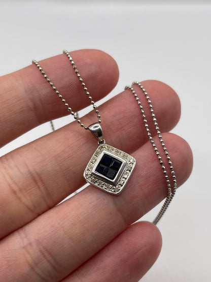 14ct gold sapphire and diamond necklace