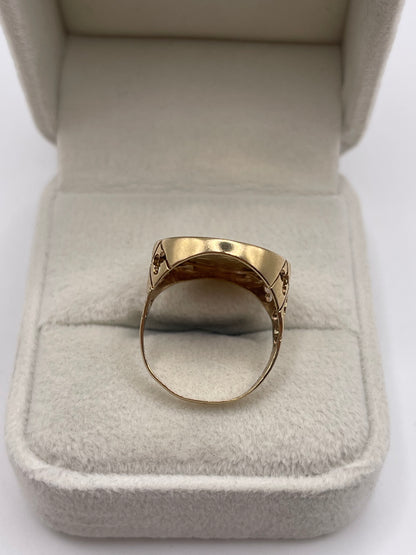 9ct gold medallion ring