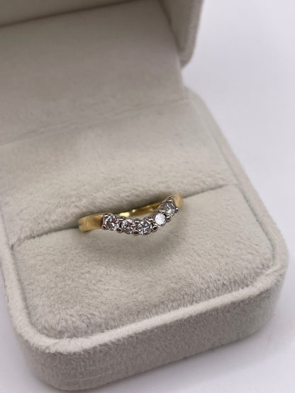 18ct gold diamond wishbone ring