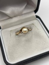 Load image into Gallery viewer, 9ct gold pearl and diamond ring
