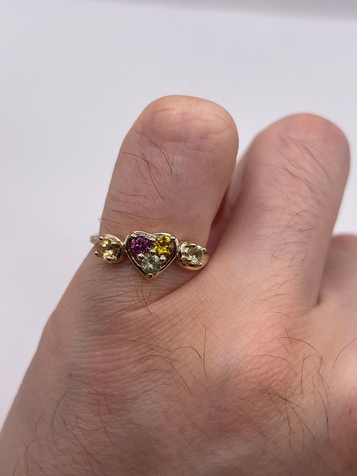 9ct gold multi gemstone cluster ring