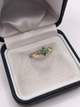 Load image into Gallery viewer, 9ct gold emerald cluster ring
