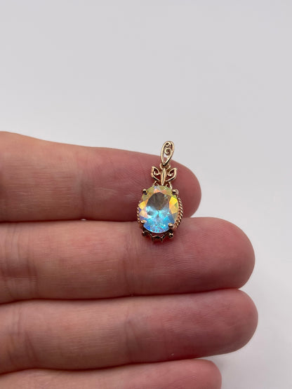9ct rose gold topaz pendant