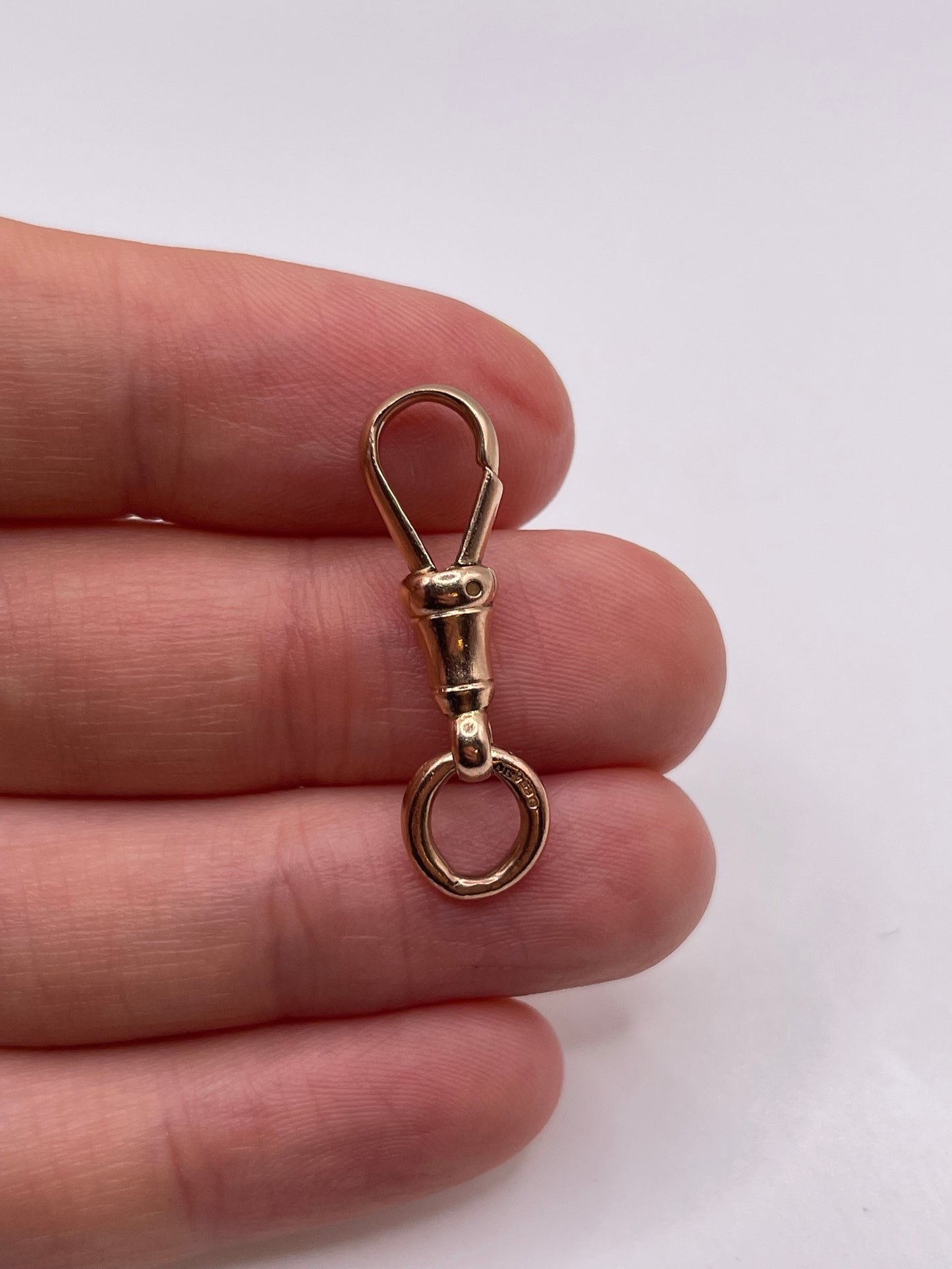 9ct rose gold dog clip 2