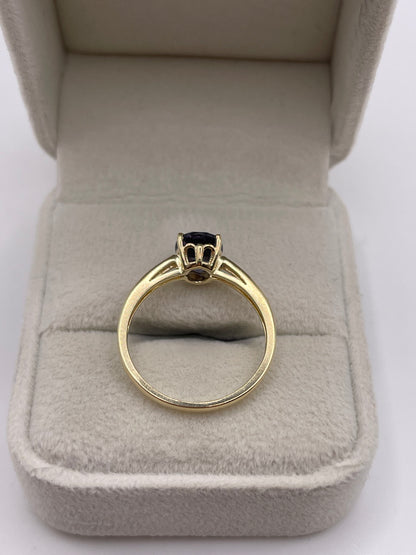 9ct gold iolite and diamond ring