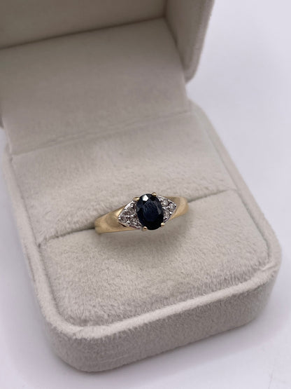 9ct gold sapphire and diamond ring