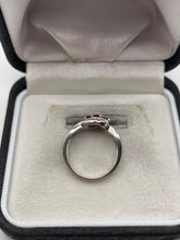 Load image into Gallery viewer, 9ct white gold ruby and diamond ring
