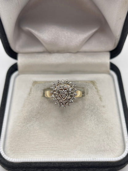 9ct gold diamond cluster ring