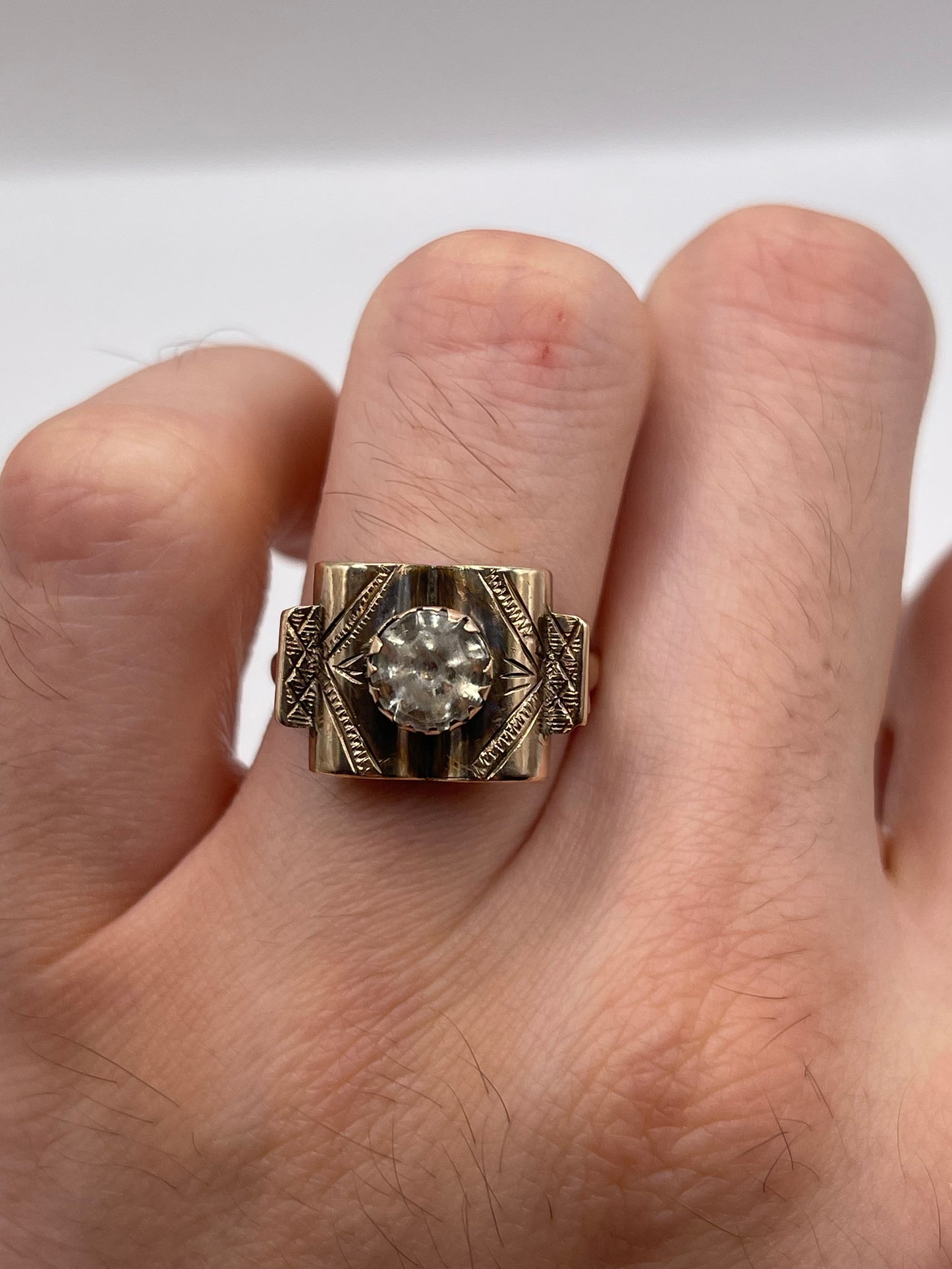 9ct rose gold paste ring
