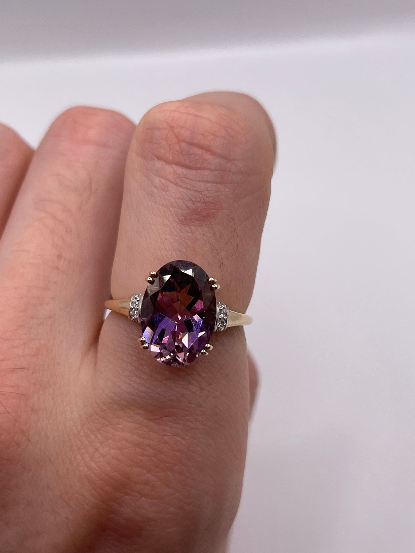 9ct gold ametrine and diamond ring