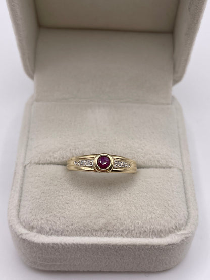 9ct gold ruby and diamond ring