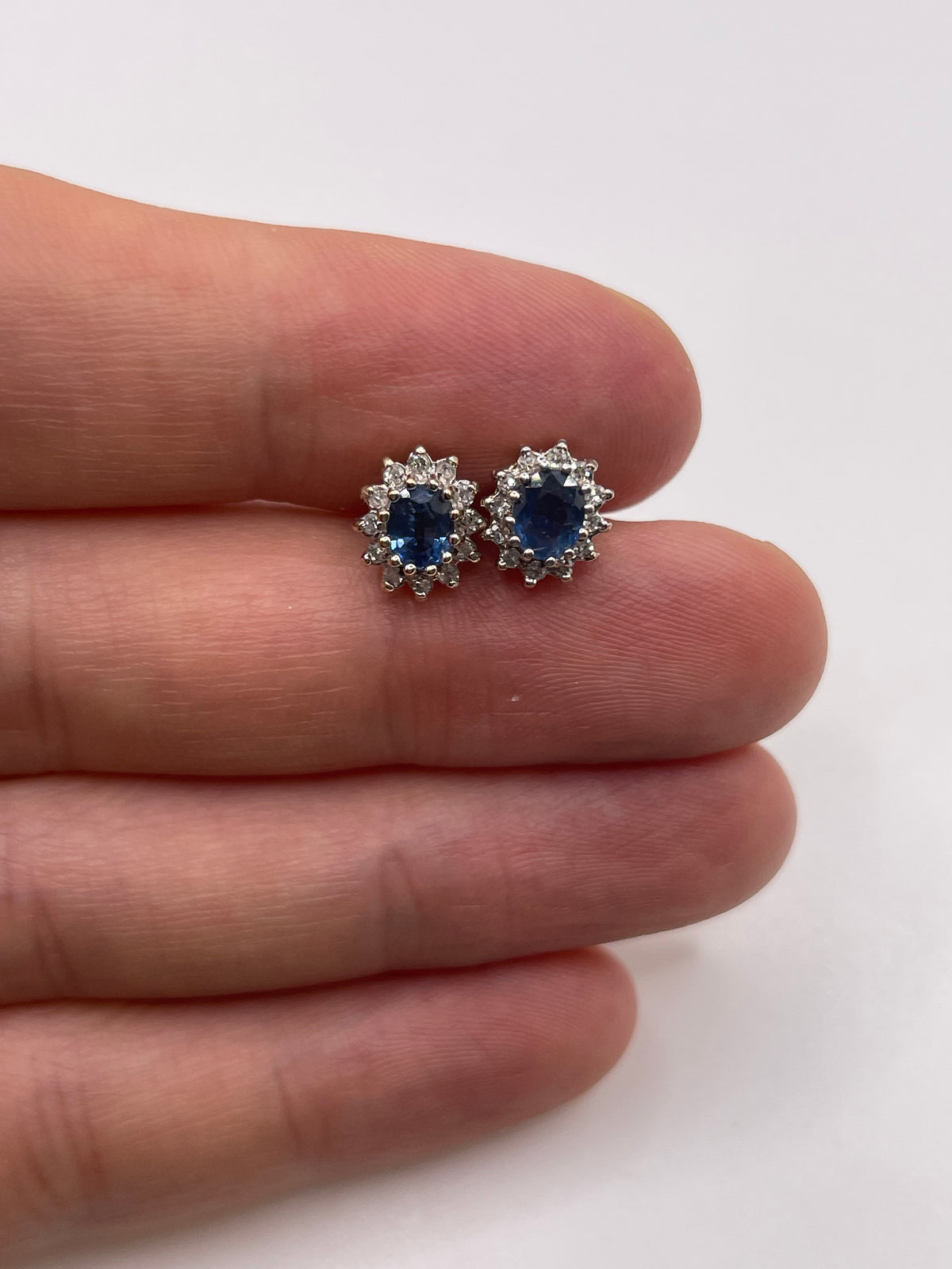 9ct gold sapphire and diamond earrings