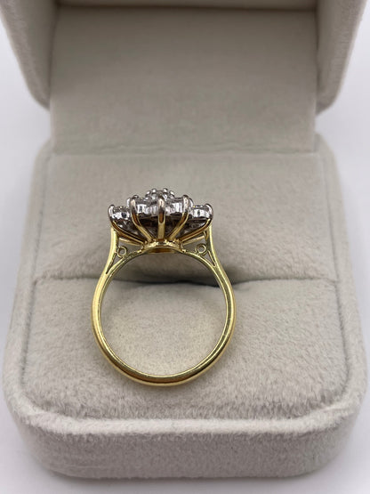 18ct gold 1.73ct diamond cluster ring