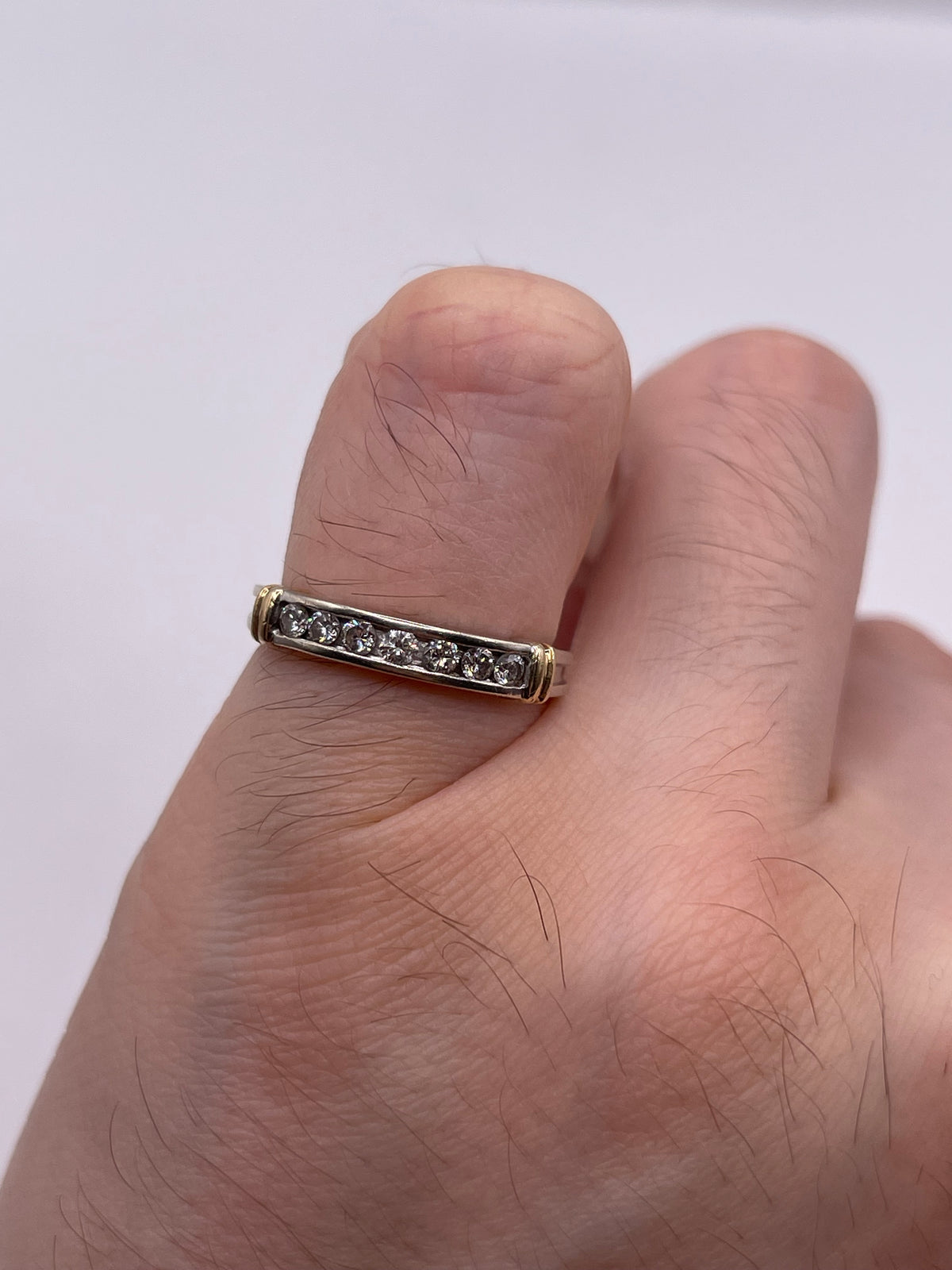 9ct two tone gold diamond ring